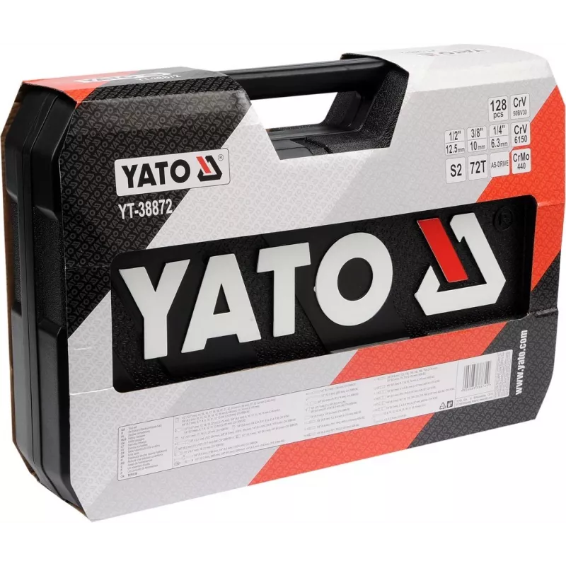 YATO veržliarakčių rinkinys 1/4 , 3/8 , 1/2 128 vnt. 38872