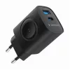 USB-A USB-C įkroviklis 20W PowerDelivery Quick Charge 3.0, juodas