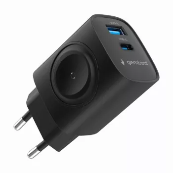 USB-A USB-C įkroviklis 20W PowerDelivery Quick Charge 3.0, juodas