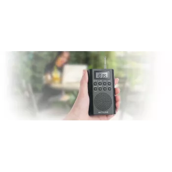 Nešiojamasis radijas Muse M-03 R su FM PLL derinimu, LCD ekranu, išorine antena, juodas