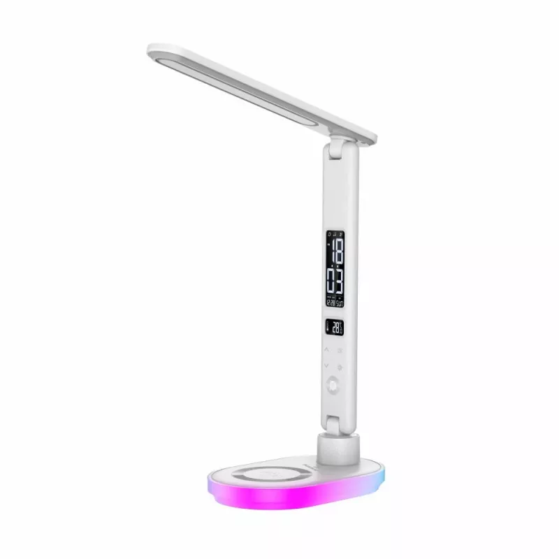 Stalinė lempa Hawk HW-LAMP03 balta RGB — reguliuojama LED stalinė lempa su RGB apšvietimu