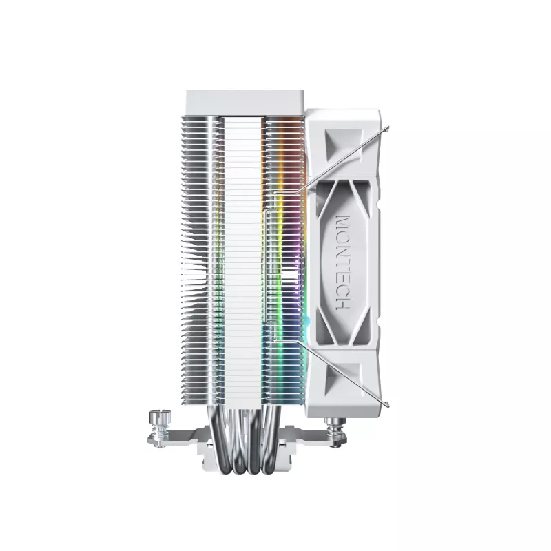 Oro aušintuvas Montech NX400 ARGB 120 mm baltas — 270 W TDP, FDB, 156×74×120 mm