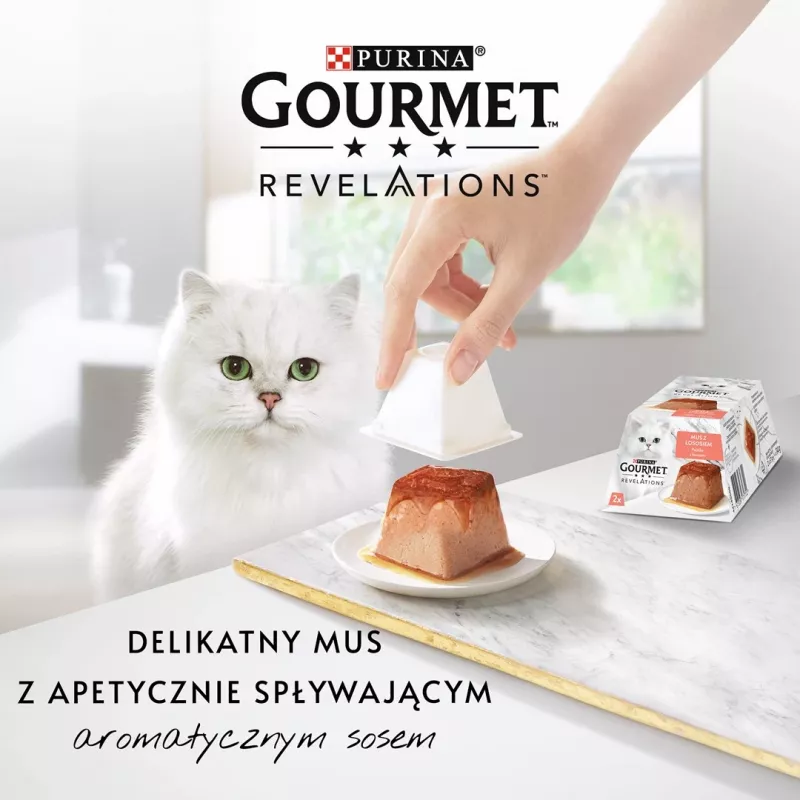 Šlapias kačių maistas Purina Gourmet Revelations Salmon maišelis 2 x 57 g, suaugusios katės, 81% drėgmės