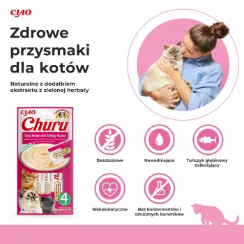 INABA Churu tunas su krevečių skoniu – kačių skanėstai – 4x14 g