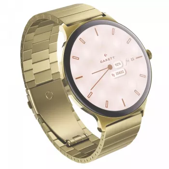 Išmanusis laikrodis Garett Verona 2 Gold Steel su Bluetooth ir širdies ritmo monitoriumi