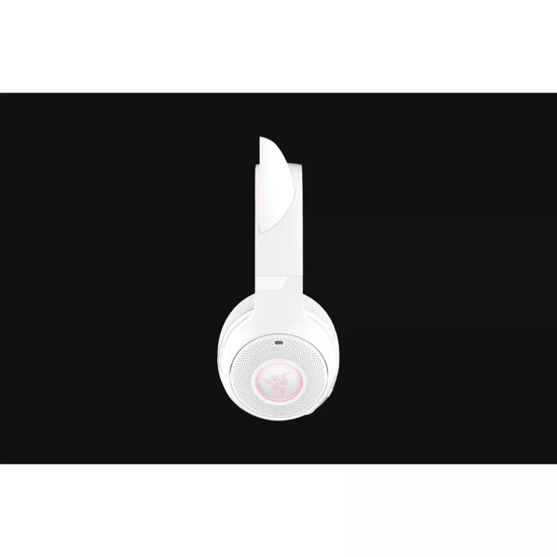 Belaidės žaidimų ausinės Razer Kraken Kitty V2 BT Baltos su Bluetooth, THX Spatial Audio, RGB apšvietimu