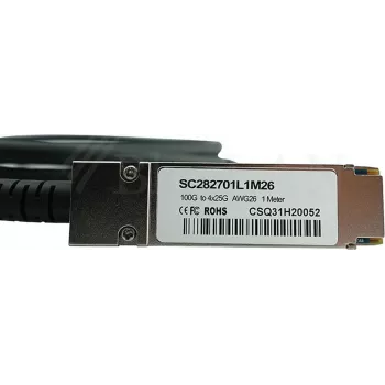 Ethernet atskyrimo kabelis CBO JNP-100G-4X25G-5M Cat8.1 QSFP28 į 4×SFP28, 5 m, juodas