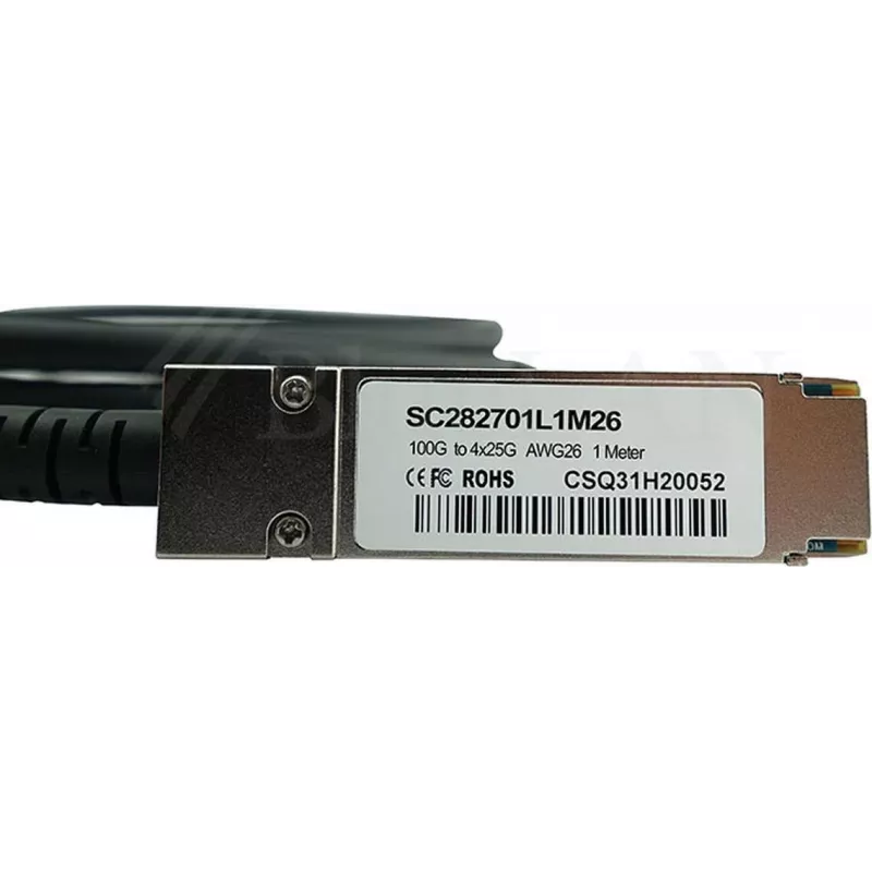 Ethernet atskyrimo kabelis CBO JNP-100G-4X25G-5M Cat8.1 QSFP28 į 4×SFP28, 5 m, juodas