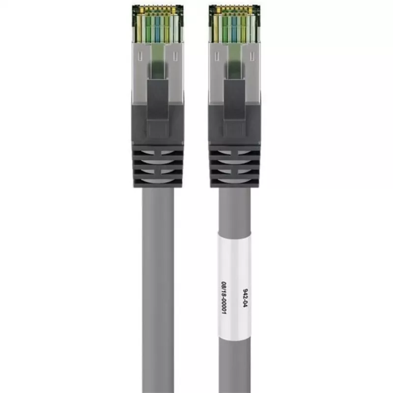 Goobay CAT 8.1 korekcinis kabelis, S/FTP (PiMF), pilkas, 0,5 m - LSZH be halogenų, varis AWG 24 (55135)