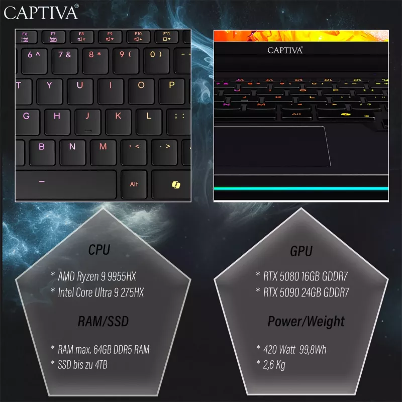 Nešiojamas kompiuteris Captiva 95061 15,6 col. Intel Core i5 8GB 256GB SSD NVIDIA Windows 10
