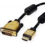 ROLINE 11.04.5896 Vaizdo kabelis-adapteris 1,5 m HDMI A tipo (standartinis) DVI-D juoda - auksinė (11.04.5896)