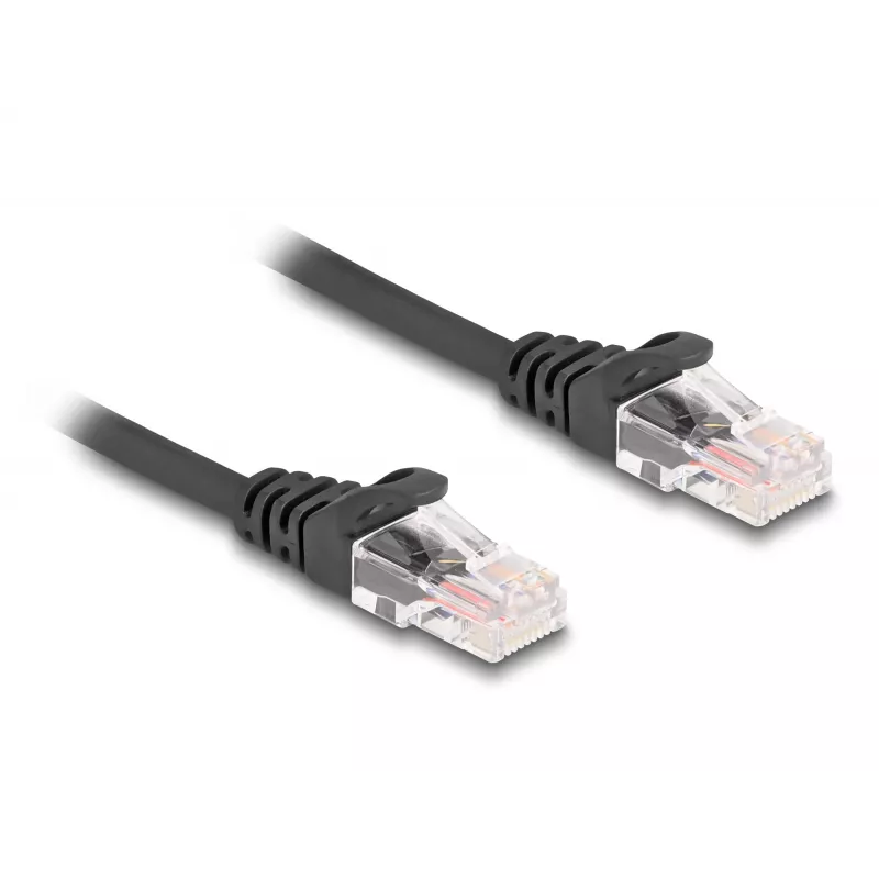 Tinklo kabelis DeLOCK RJ45 spiralinis kabelis kištukas-kištukas Cat.5e 1 m juodas