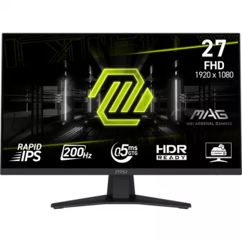 MSI MAG 274FDE Gaming Monitorius 68,6 cm (27 inch), juodas, FullHD, Rapid-IPS, HDR Ready, Adaptive-Sync, 200Hz skydelis (9S6-3CE41H-002)