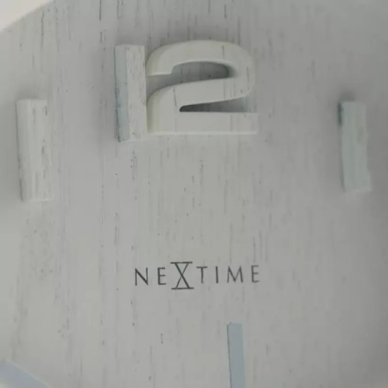 NeXtime klok 5192wi Wood Wood Small 22x20 cm, Sieninis, Baltas