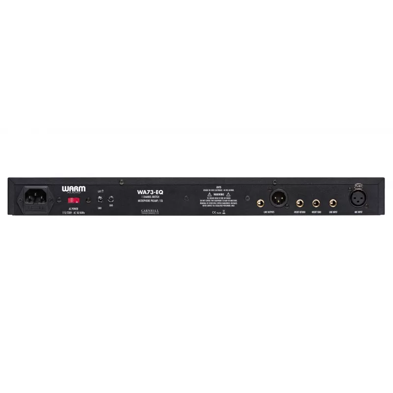 Garso pirminis stiprintuvas WARM AUDIO WA73-EQ — vieno kanalo, juodas, 20–20 000 Hz, 1200 Ω įvestis, 115/230 V