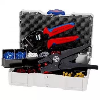 Knipex užspaudimo rinkinys 97 90 16, Su užspaudimo replėmis ir vielos nuėmikliu,