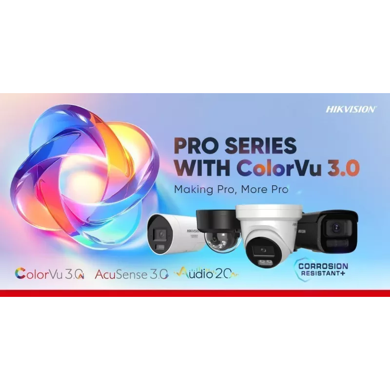 IP apsaugos kamera Hikvision Pro Series ColorVu 8 MP Smart Hybrid Light fiksuota kulkinė DS-2CD2T87G3-LIS2UY/SL 2.8mm, 108.8° H, 30 fps, balta