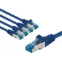 Goobay CAT 6A komutacinis kabelis S/FTP PiMF 5 m Blue 5er-Set - copper conductor CU (67532)
