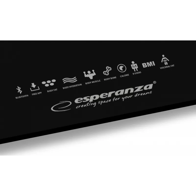 Esperanza EBS016K asmeninės svarstyklės Elektroninės asmeninės svarstyklės Kvadratinės Juodos