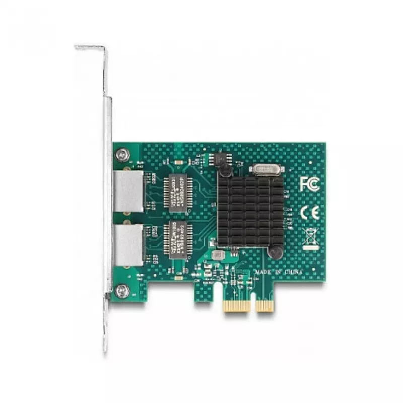 DeLOCK PCI Express x1 plokštė su 2 x RJ45 Gigabit LAN BCM pilka