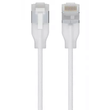 Tinklo kabelis Ubiquiti UACC-Cable-Patch-EL-C6A-12M-W RJ-45 Cat6a 12 m permatomas baltas