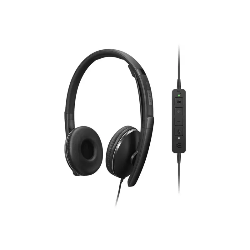 Lenovo 4XD1P83425 ausinės / laisvų rankų įranga Laidinės Ant galvos Skambučiai / Muzika USB Type-A Juoda