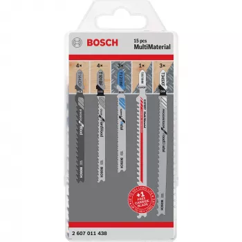 Bosch 2 607 011 438 siaurapjūklio / slankiojo pjūklo / atbulinio pjūklo peiliukas Siaurapjūklio peiliukas Karbidas 15 vnt.