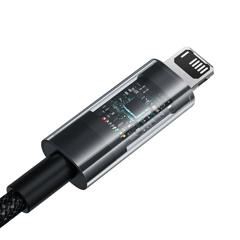 Baseus Gem USB į IP 2.4A greito įkrovimo kabelis 2 m Juoda