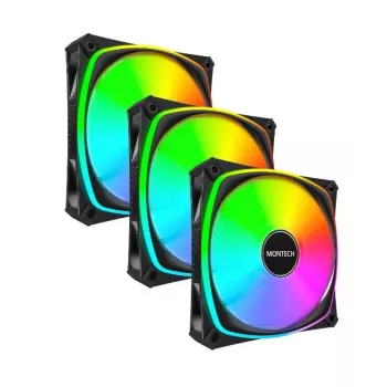 MONTECH AX120 PRO juoda 120mm ARGB 3 vnt. rinkinys