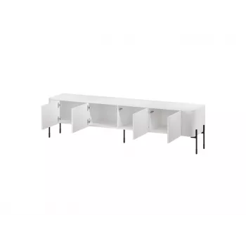 TV spintelė Cama Meble VERA 190x40x50 cm, matinė balta, medžio drožlių plokštės viršus