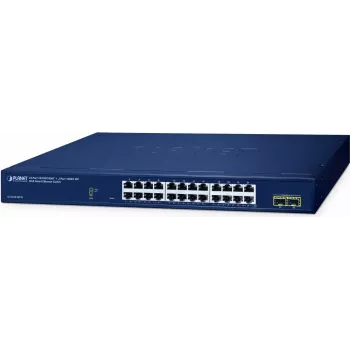 Valdomas jungiklis PLANET 24 prievadų 10/100/1000T + 2 prievadų L2 Gigabit Ethernet