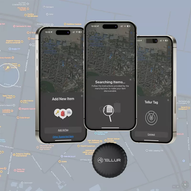 Bluetooth apsaugos nuo pametimo sekimo įrenginys Tellur TLL173021, atsparus vandeniui, kompaktiškas raktų ieškiklis