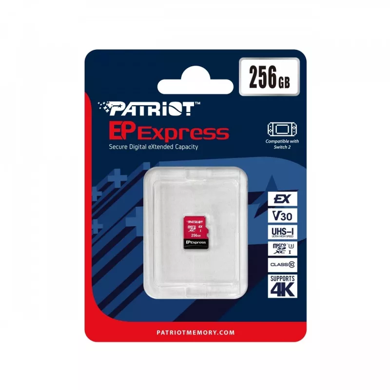 „Flash Memory Patriot 256GB UHS-I U3 Class 10 PEF256GEPEXMCX“