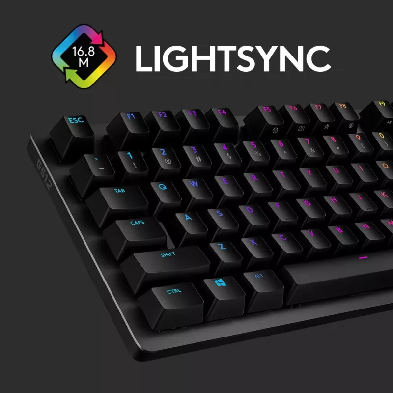 Logitech G512 žaidimų klaviatūra, juoda, laidinė, šveicariška, 920-009347
