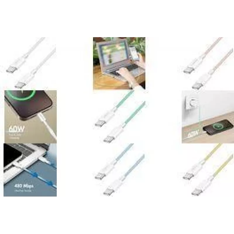 LogiLink USB 2.0 Type-C laidas C/m> C/m nailoninis 60W mėlynas - Laidas - Skaitmeniniai/duomenys (CU0351)
