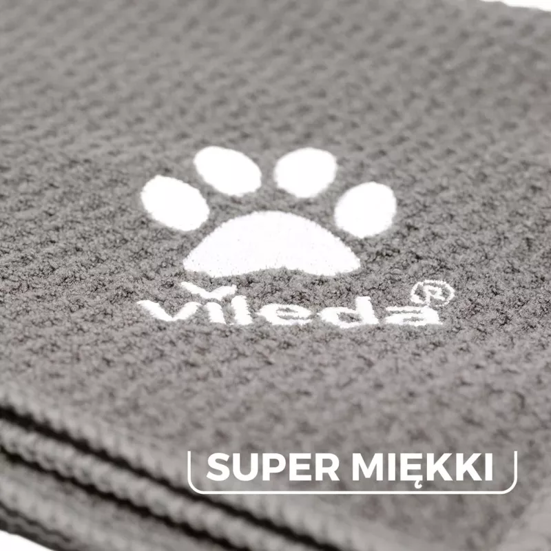 Rankšluostis VILEDA Pet Wipes 172650 450x700 mm, poliesteris, skalbiamas mašinoje, pilkas
