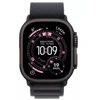 Išmanusis laikrodis Apple Watch Ultra 3 GPS + Cellular 49mm juodo titano korpusas su juodu Alpine Loop dideliu dirželiu