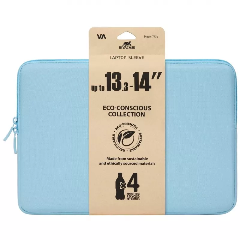 Nešiojamojo kompiuterio rankovė Rivacase Riva Szuzuka 14 colių Pastel Blue — apsauginis neopreno tipo dėklas 14 colių nešiojamiesiems kompiuteriams