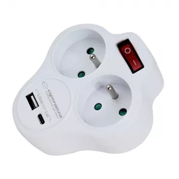 Esperanza ELK311W Elektrinis skirstytuvas 2 GN. USB-C USB-A ON. Baltas