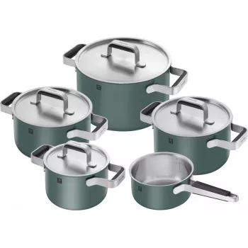 Indukcinėms kaitlentėms tinkamas 5 dalių nerūdijančio plieno puodų rinkinys ZWILLING PURE (MPN 1028854)