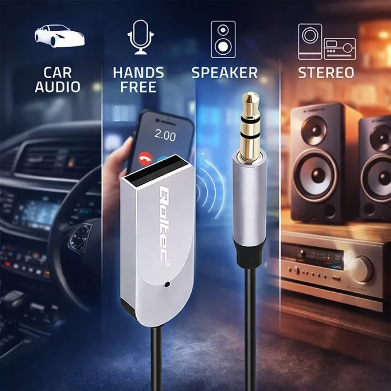Belaidis garso imtuvo adapteris QOLTEC HiFi BT6.0 2xRC – Bluetooth garso imtuvas garsiakalbiams ir automobilio stereo sistemai