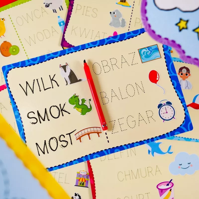 Mokomasis rinkinys Montessori rašymo mokykla su 18 planšetinių kompiuterių
