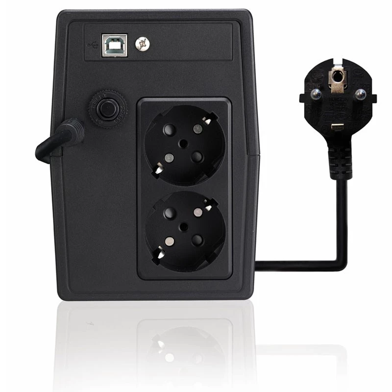 Nepertraukiamo maitinimo šaltinis TECNOWARE Era Plus 1600 — linijinės sąveikos UPS 1,6 kVA / 1120 W, 2 kintamosios srovės lizdai, USB Type-B, juodas