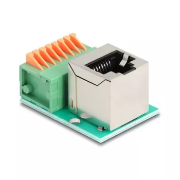 DeLOCK 90653 jungčių adapteris RJ45 8 kontaktų gnybtų blokas Žalias Sidabrinis