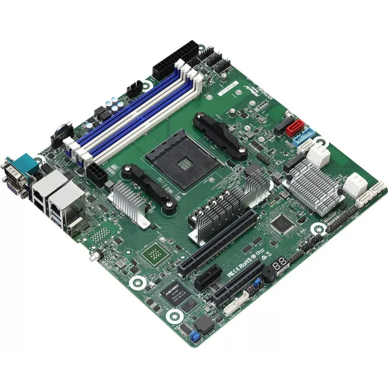 Motininė plokštė ASRock X570D4U Micro ATX — AMD X570, Socket AM4, 4× DIMM, DDR4, max 32 GB, 12× SATA III, 3× RJ-45