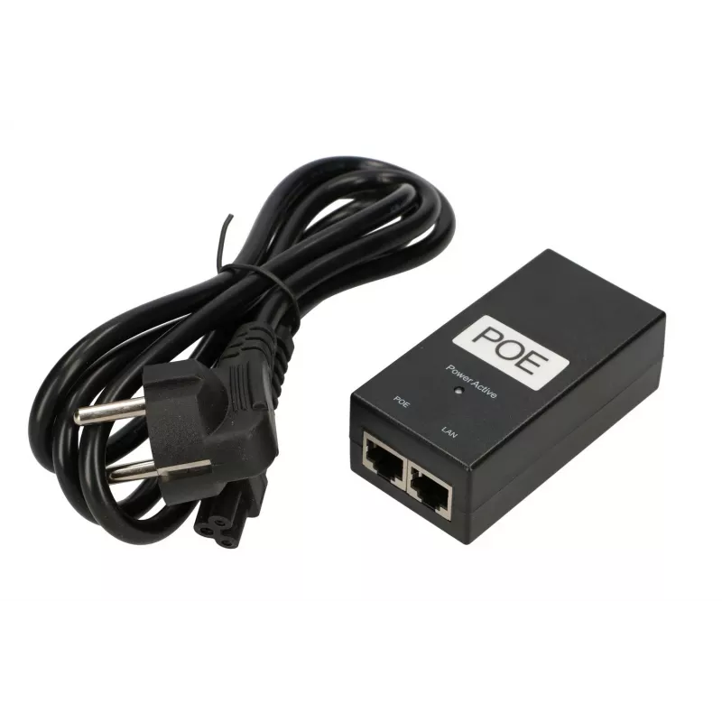 PoE maitinimo šaltinis Extralink POE-24-24W-G 24V 1A 24W Gigabit, skirtas patalpoms, juodas, komplekte kintamosios srovės laidas