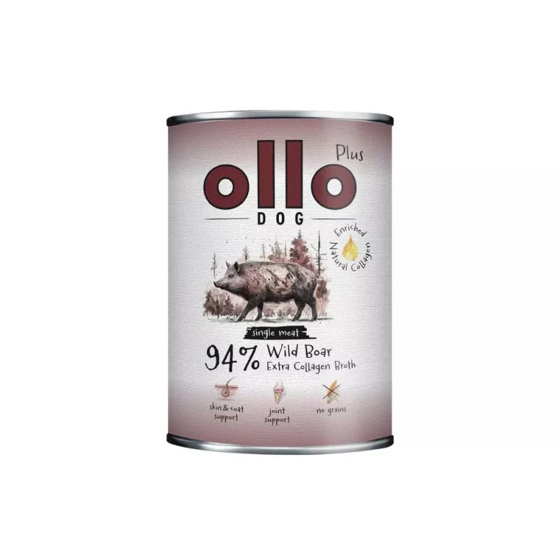 Ollo Plus Kolagen Wild Boar 400g šunų ėdalo skardinė
