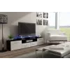 Cama TV stovas EVORA 200 juodas/baltas blizgus