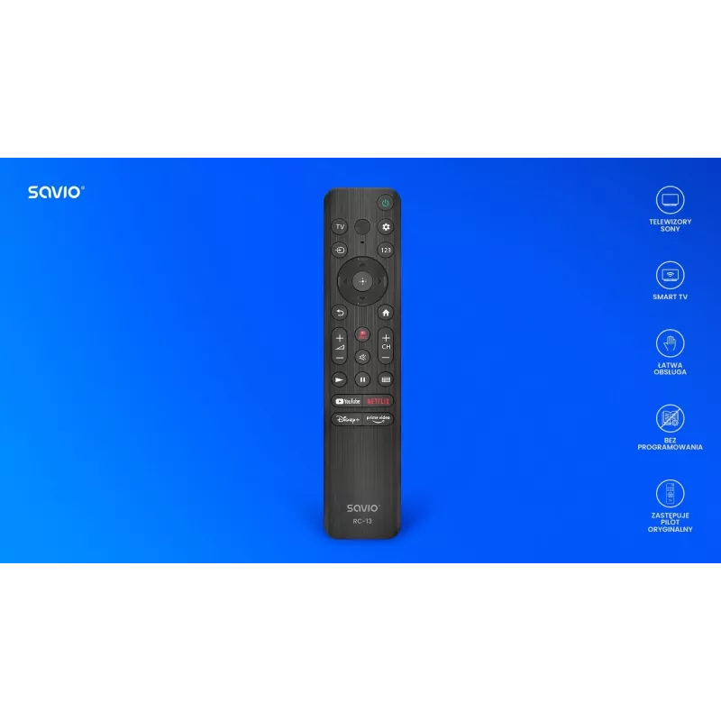 Nuotolinio valdymo pultelis Savio RC-13 IR belaidis Sony televizoriams 10 m atstumas