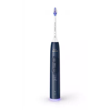 Elektrinis dantų šepetėlis Philips Sonicare Series 6100 HX7403/05 — įkraunamas, Li‑Ion baterija, jautrių dantų ir kasdienės priežiūros režimai, tamsiai mėlynas